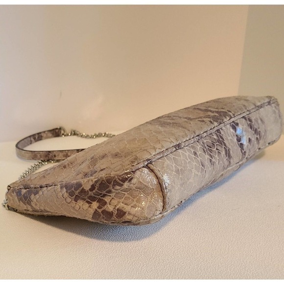 MICHAEL KORS LEATHER BAG EMBOSSED PYTHON SNAKE SHOULDER STRAP PURSE OR CLUTCH - Picture 5 of 9
